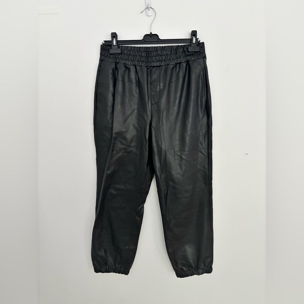 Sanctuary Black Pleather Jogger Pants